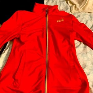 Fila sports performance orange track zip-up sweater